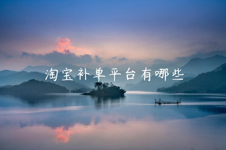 淘寶補(bǔ)單平臺有哪些